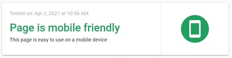 Mobile Friendly Test Heading.