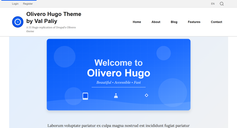Olivero Hugo Theme